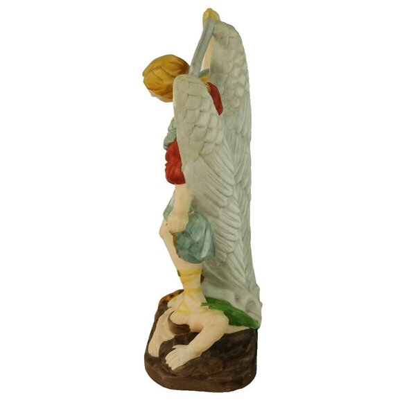 St Michael Archangel Crushing Devil Figurine 8.5in Saint Michel - Picture 6 of 8